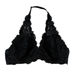 La SENZA Black Floral Lace Halter Bra